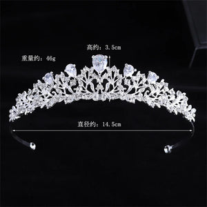 Luxury Rhinestone Tiara Crown For Bride Women Girl Headpiece sparkling Zircon Diadem Wedding Bridal Hair Jewelry Accessories