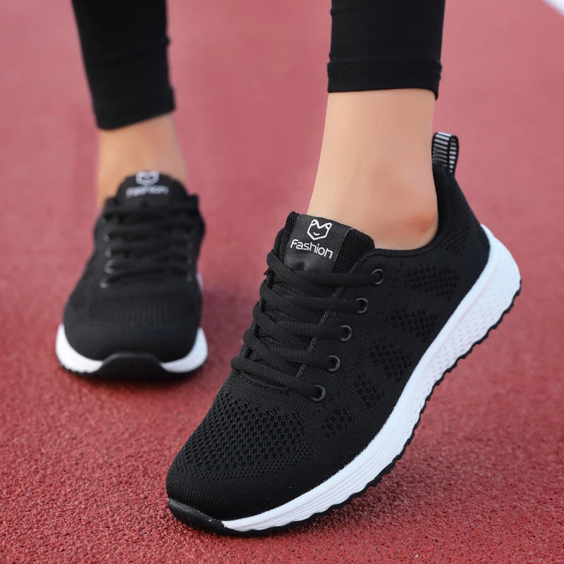 New Shoes for Women Casual Fashion Running Shoes Lace Up Mesh Walking Gym Shoes Breathable Lightweight Sneakers Athletic - EUFASHIONBAGS