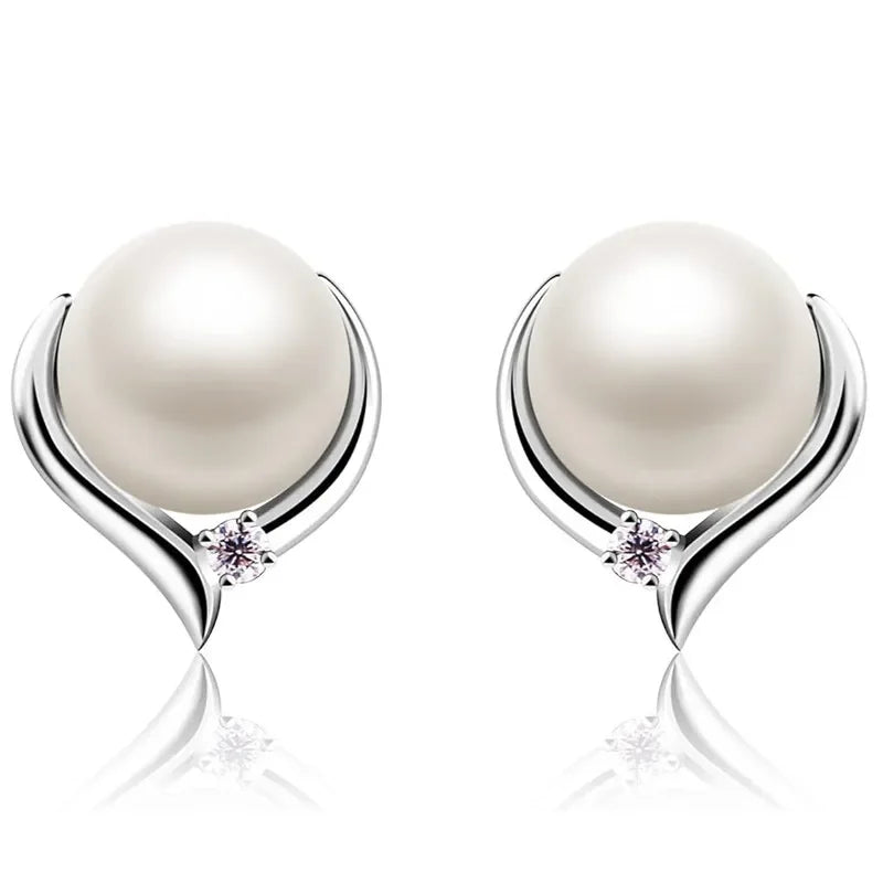 Chic Imitation Pearl Stud Earrings for Women Trendy Elegant Wedding Party Jewelry Simple Stylish Ear Accessory Lady Gift