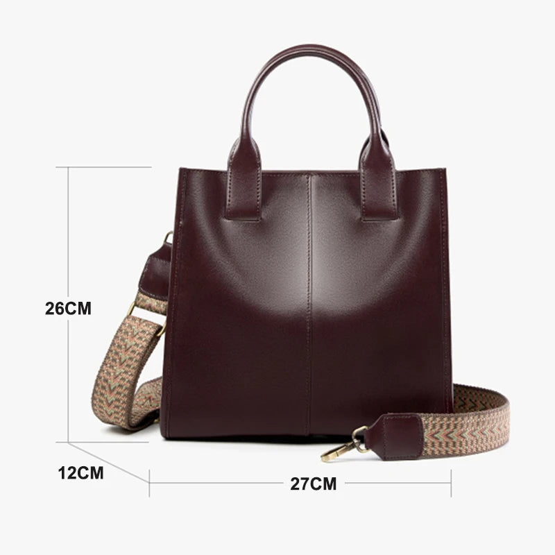 Genuine Leather Women's Shoulder Bag Luxury Designer Women Crossbody Bucket Bags High Quality Cowhide Handbags