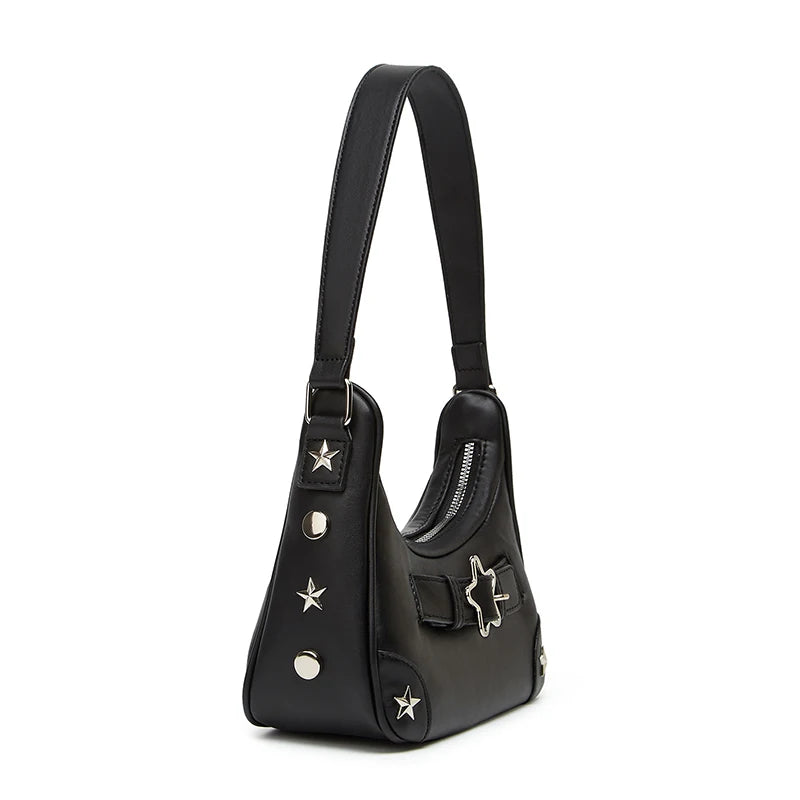 New Women's Shoulder Bag Star Decoration Designer Luxury Tote Bags Fashion Spicy Girls Style Half Moon Handbags for Women