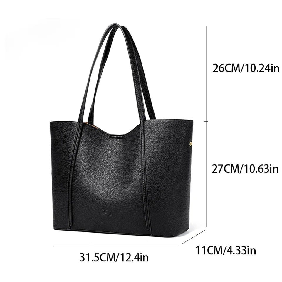 Women Shoulder Bags Luxury Designer High Quality Leather Shoulder Messenger Commuting Tote Bag Large Handbag Purses for Female - EUFASHIONBAGS