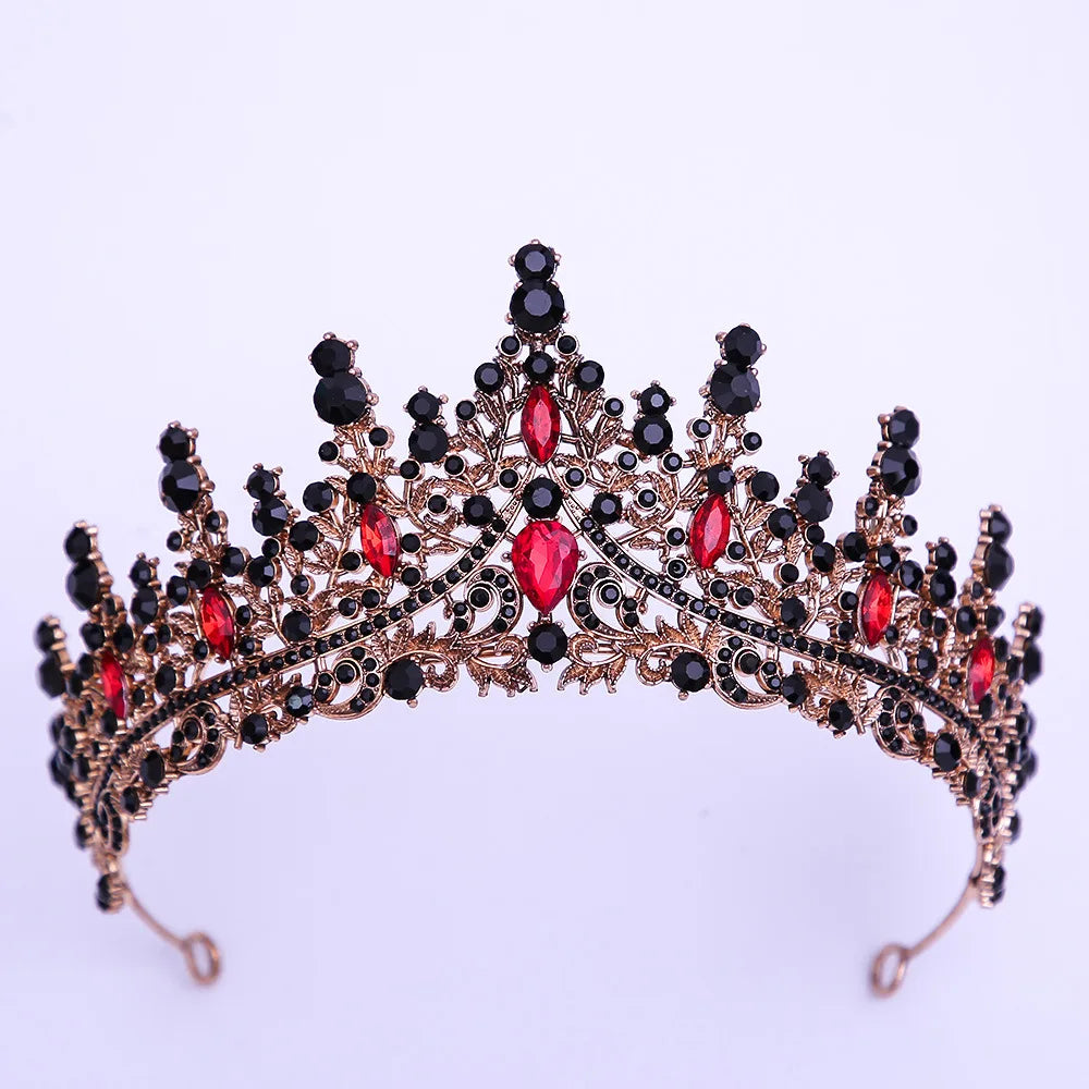 Baroque Luxury Black Crystal Bridal Tiaras Queen Crown For Women Girl Headpiece Wedding Diadem Princess Party Hair Dress Jewelry - EUFASHIONBAGS