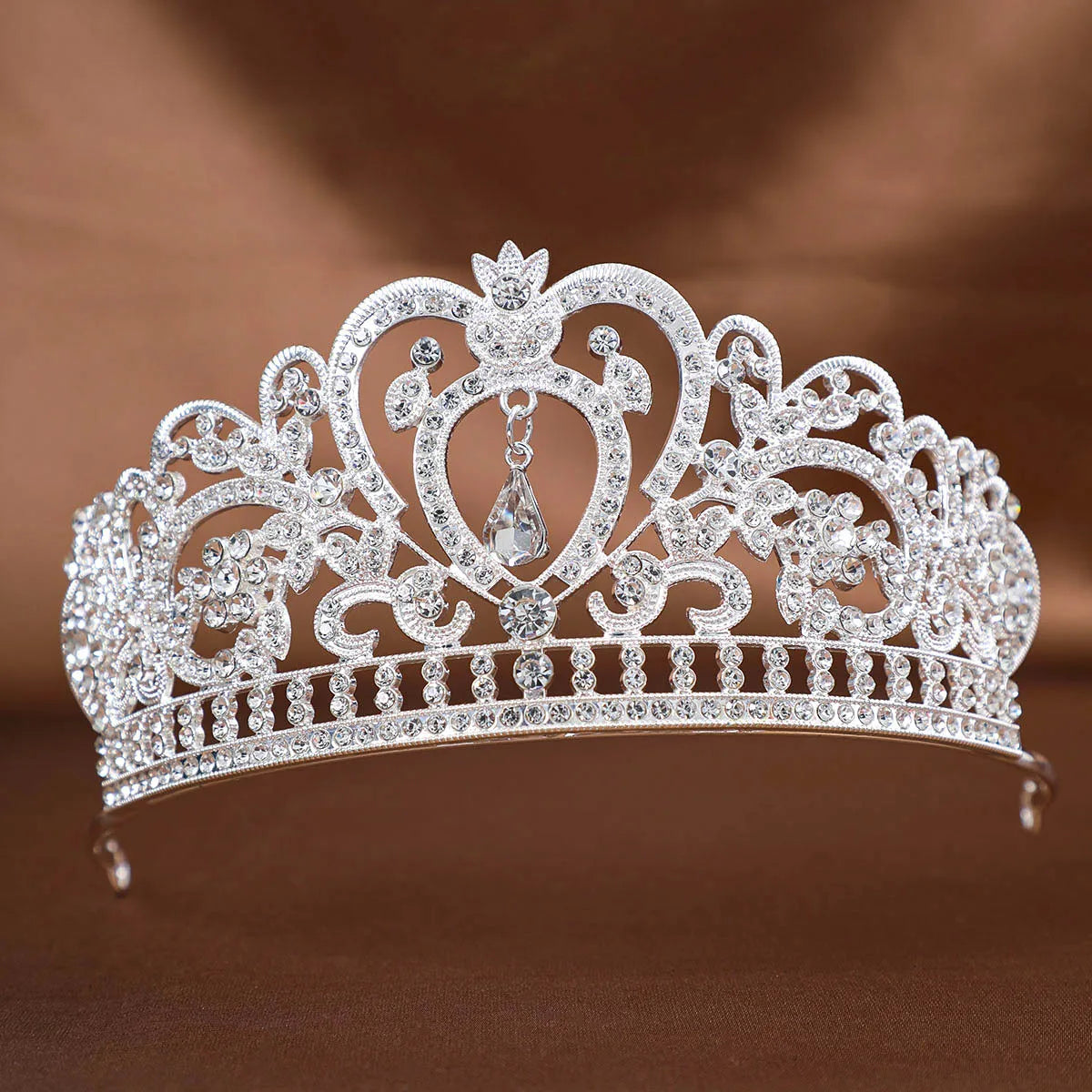 Silver Color Crowns and Tiaras Wedding Hair Accessories For Women Crown For Bridal Crystal Rhinestone Diadema Tiaras Bride Crown