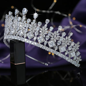 Crown Romance Women Wedding Bridal Hair Accessories Cubic Zirconia Luxury Jewelry Women Jewelry