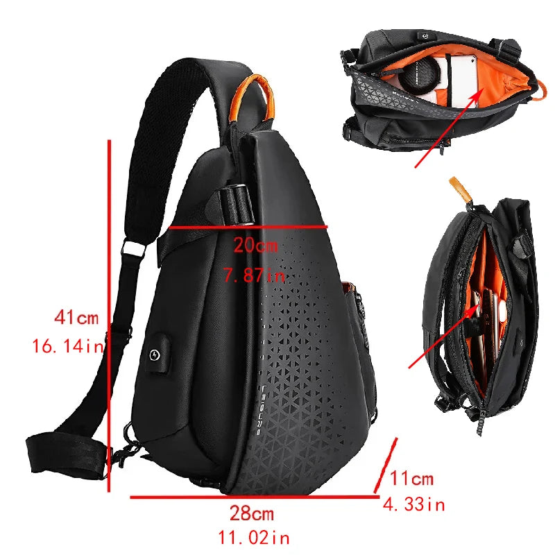 Fashion Business Men's Crossbody Bags High Quality Waterproof Nylon Chest Packs Casual Travel Large Capacity Shoulder Bag Male - EUFASHIONBAGS