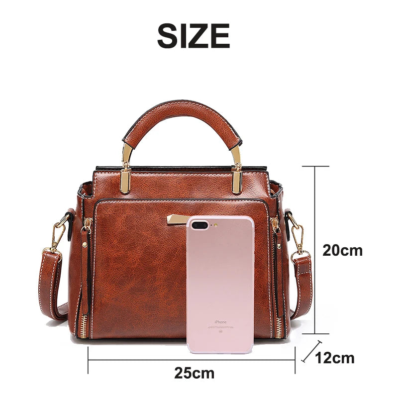 New Women's Shoulder Bag Retro Style PU Leather Crossbody Bags Europe America Fashion Luxury Women Handbags