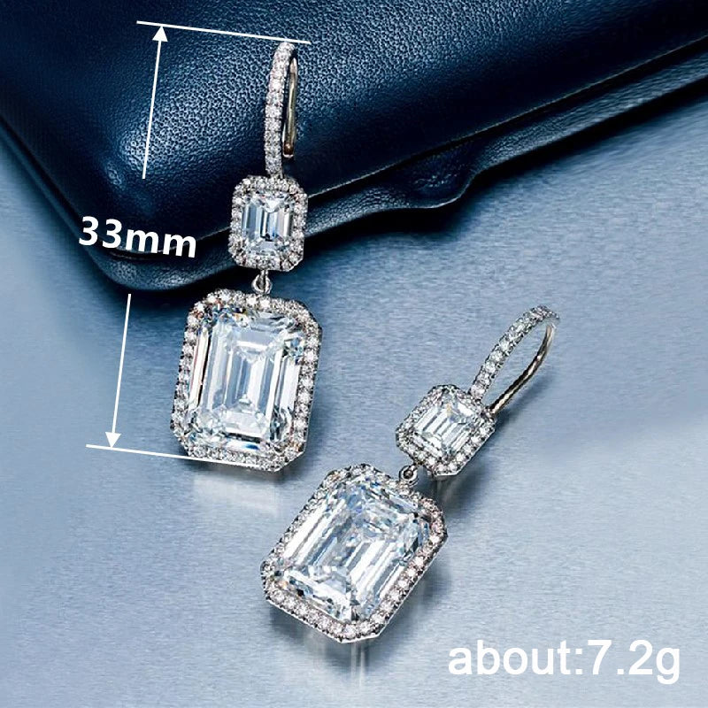 New Arrival Women Wedding Earrings Silver Color Luxury Cubic Zirconia Temperament Female Dangle Earrings Fashion Jewelry - EUFASHIONBAGS