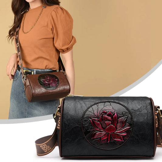 Casual Women Handbag Soft Leather Shoulder Crossbody Bags for Women New Fashion Print Messenger Tote Bag Sac A Main