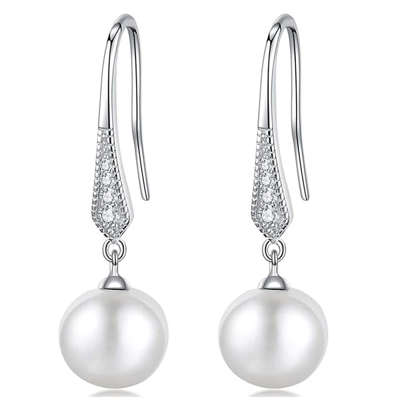 Temperament Drop Earings Women Graceful Simulated Pearl Pendant Jewelry for Engagement Bridal Wedding Accessories