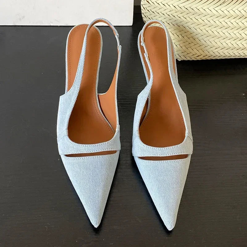 Sexy Pointed Toe Thin High Heels Women Shallow Hollow Concise Elegant Office Shoes Fashion Pumps Brand Designer Sandals Women