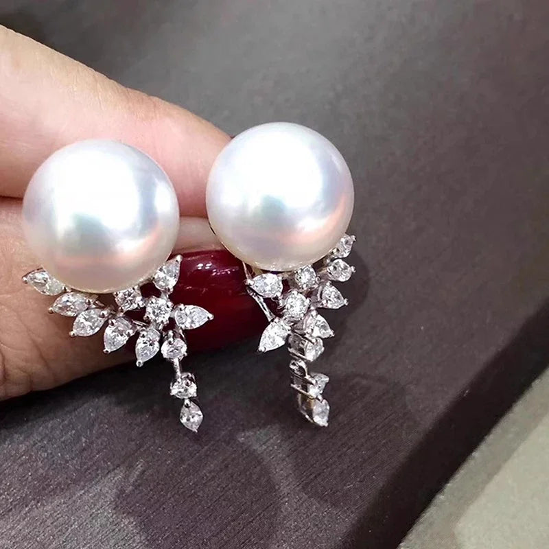 Novel Dazzling CZ Drop Earrings with Imitation Pearl Elegant Gorgeous Wedding Bridal Jewelry Graceful Trendy Accessories - EUFASHIONBAGS