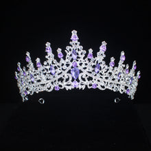 Cargar imagen en el visor de la galería, Purple Crystal Bridal Tiara Crown For Women Pageant Prom Diadem Bridal Tiara Hair Ornaments Wedding Head Jewelry Accessories