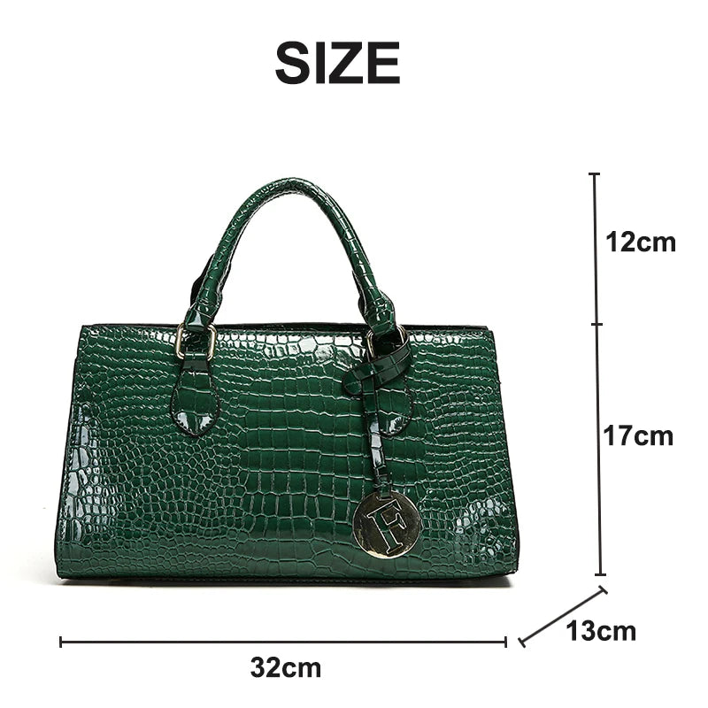 New Women Tote Bag Luxury Crocodile Vein Women's Shoulder Bag PU Leather Large Capacity Female Crossbody Handbags