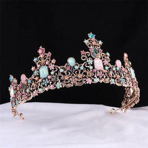 Baroque Crystal Tiara Crown Headbands Bridal Diadem For Women Wedding Hair Jewelry Accessories Bride Pageant Prom Headpiece