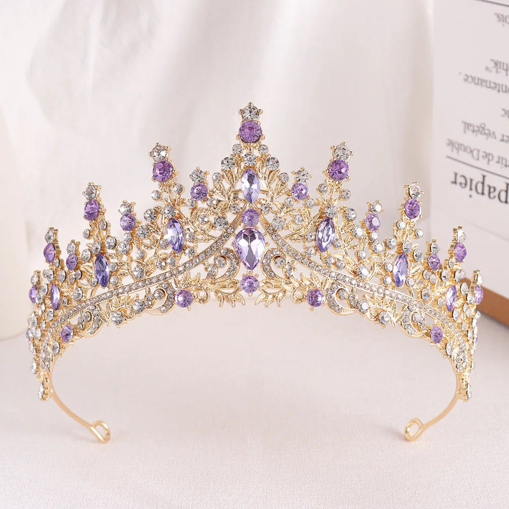 Baroque Luxury Black Crystal Bridal Tiaras Queen Crown For Women Girl Headpiece Wedding Diadem Princess Party Hair Dress Jewelry - EUFASHIONBAGS