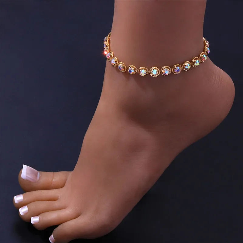 Gorgeous Square Cubic Zirconia Women's Ankle Anklets 2022 New Barefoot Sandals Bracelet Leg Chain Wedding Fashion Jewelry - EUFASHIONBAGS