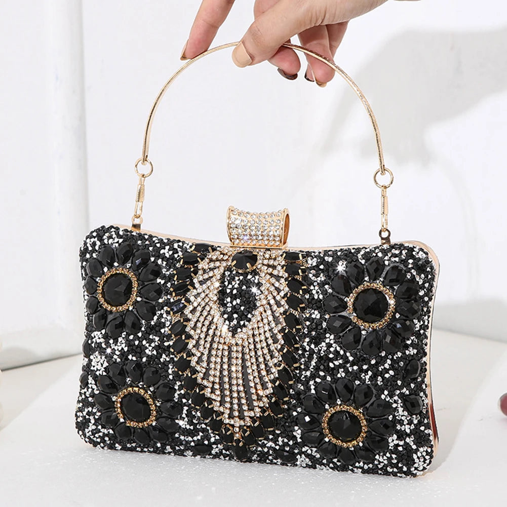 Women Diamonds Evening Bags Rhinestones Small Luxury Clutch Glitter Evening Bags for Parties Wedding Clubs - EUFASHIONBAGS