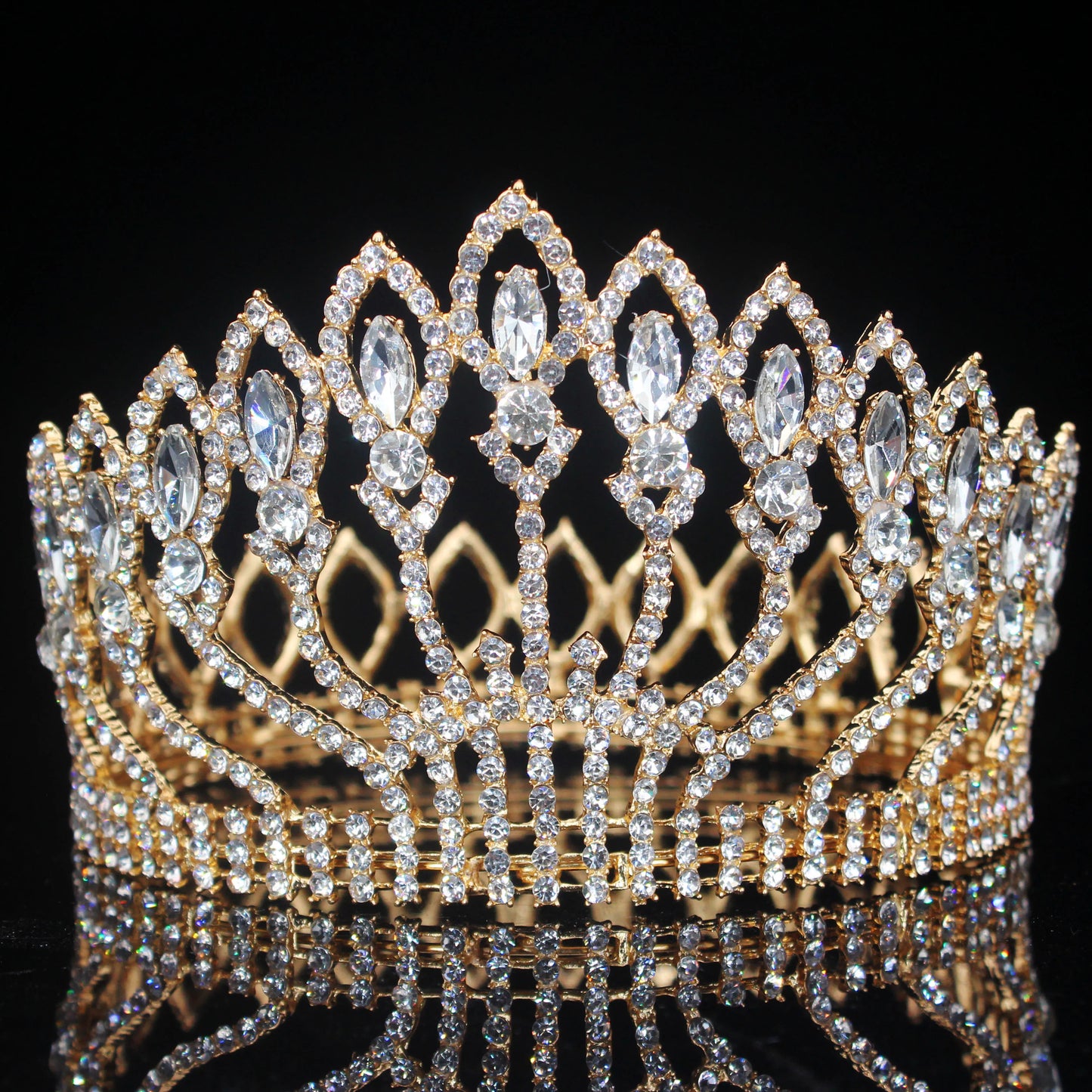 Fashion Crystal Tiaras and Crowns Bridal Pageant Diadem Headpiece Women Bride Hair Wedding Hair Jewelry Accessories - EUFASHIONBAGS