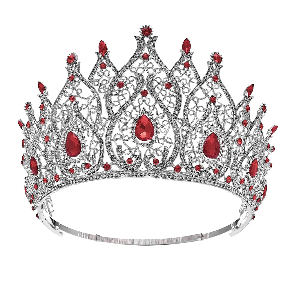 European Big Miss Universe Bridal Crowns Cubic Zircon Crystal Large Round Tiaras Queen Wedding Party Stage Show Hair Accessories - EUFASHIONBAGS