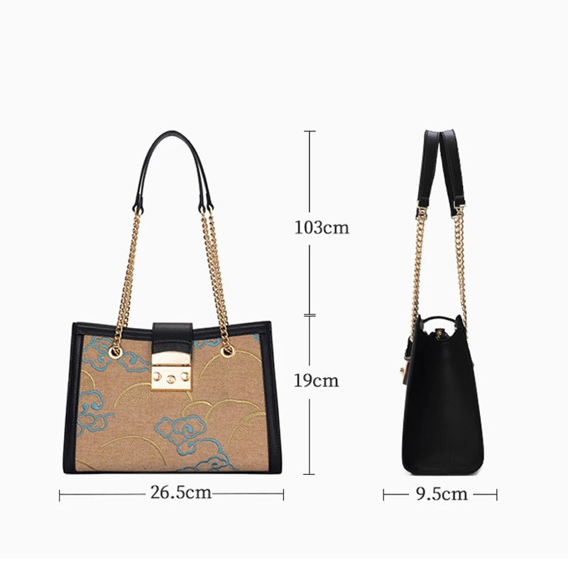 luxury designer leather Women's bag handbag Women's leather bag real cowhide bag tote Female bag - EUFASHIONBAGS