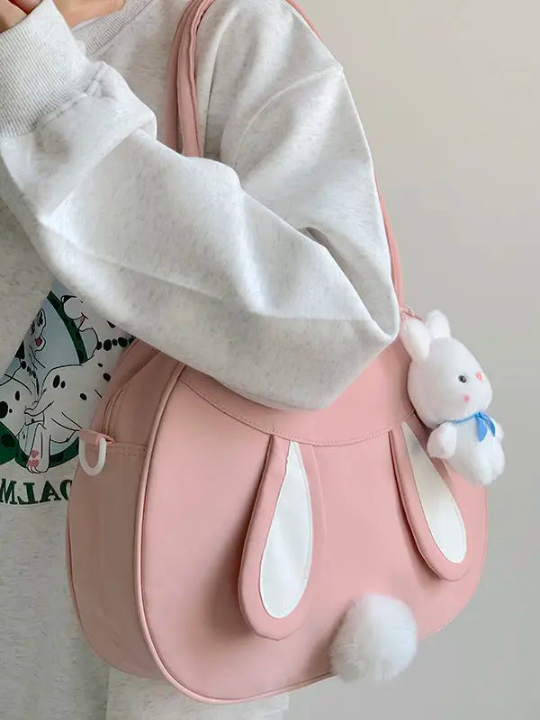 Rabbit Cute Y2k Handbag Women Vintage Harajuku Pu Leather Casual Shoulder Bag Large Kawaii Tote Bag Chic - EUFASHIONBAGS