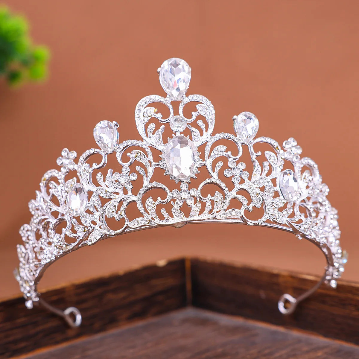 Silver Color Crowns and Tiaras Wedding Hair Accessories For Women Crown For Bridal Crystal Rhinestone Diadema Tiaras Bride Crown