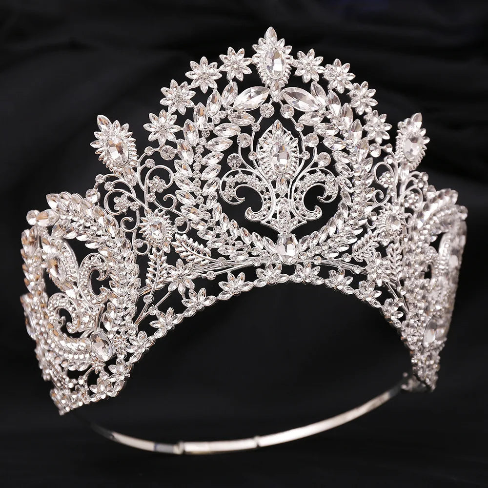 Miss Supranational Hair Crown Shiny Rhinestone Tiara Large Bridal Wedding Beauty Pageant Party Big Crowns Headpiece Accessories - EUFASHIONBAGS