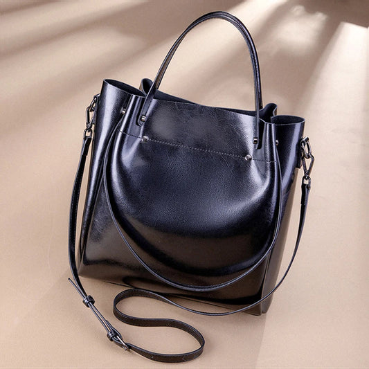 2025 New Women's Tote Bag Large Genuine Leather Women Shoulder Bag Cowhide Crossbody Bags Fashion Girls Handbags