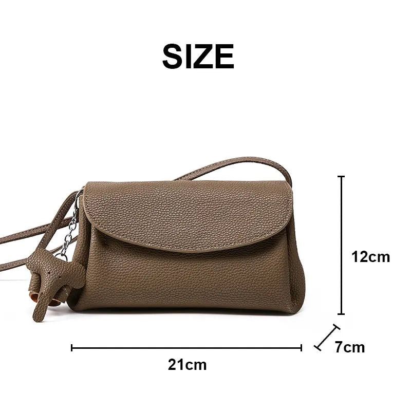 Genuine Leather Women's Crossbody Bags Fashion Elephant Deco Women Shoulder Bag Soft Cowhide Luxury Female Small Bag 2675