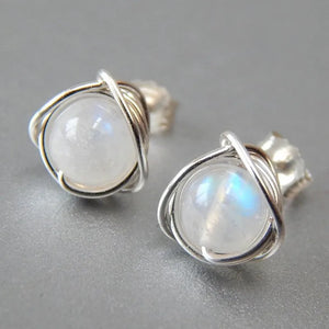 Imitation Moonstone Bead Earrings for Women Ear Piercing Aesthetic Accessories Wedding Party Temperament Female Jewelry