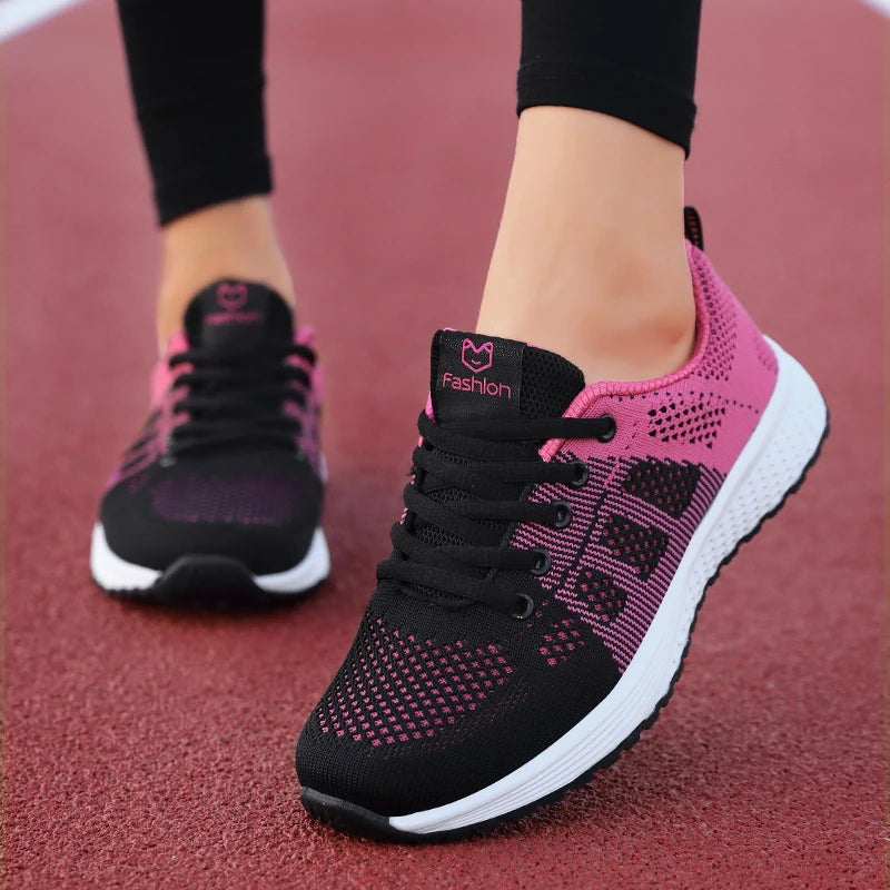 New Shoes for Women Casual Fashion Running Shoes Lace Up Mesh Walking Gym Shoes Breathable Lightweight Sneakers Athletic - EUFASHIONBAGS