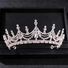 Load image into Gallery viewer, Silver Color Luxury Crystal Tiaras And Crowns Rhinestone Princess Prom Crown Tiara Diadem Headband For Women Bridal Hair Jewelry