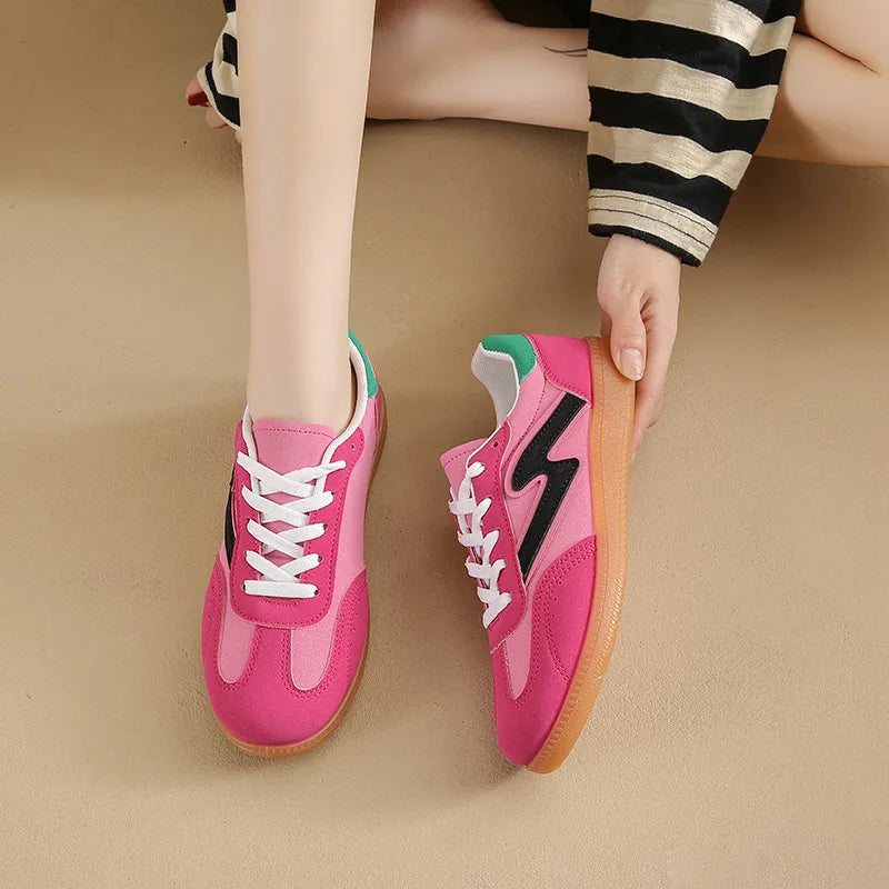 2025 Pink Designer Shoes Women Plus Size 43 Low Cut Women's Vulcanize Shoes Platform Lace-Up Ladies Casual Sneaker zapatos mujer - EUFASHIONBAGS