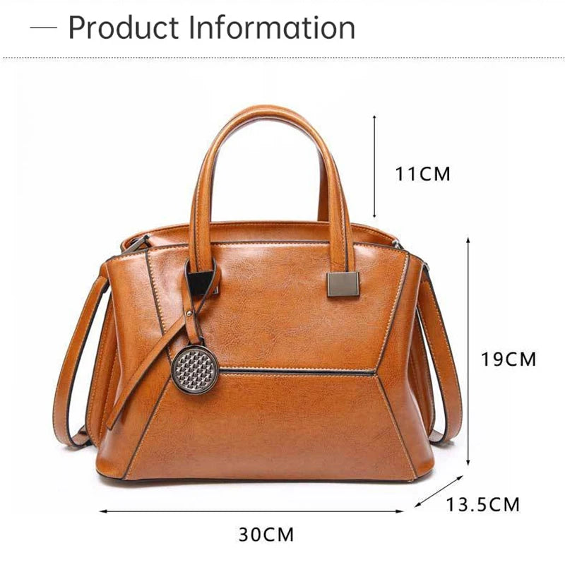 Genuine Leather Women's Bag New Large Cowhide Shoulder Bags Women Fashion Crossbody Bag Female Handbag