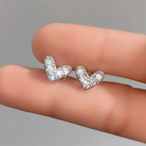 Fancy Cubic Zirconia Stud Earrings for Women Simple Design Elegant Female Ear Piercing Accessories Wedding Trendy Jewelry