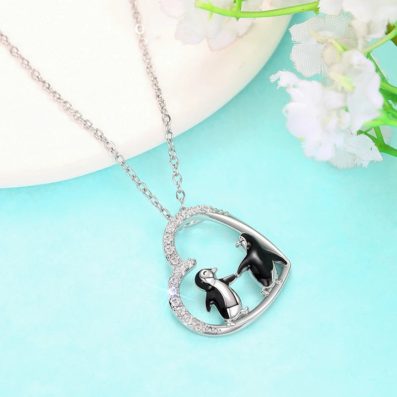 Cute Penguin Pendant Necklace for Women Delicate Birthday Day Gift Love Necklace Wedding Party Statement Jewelry