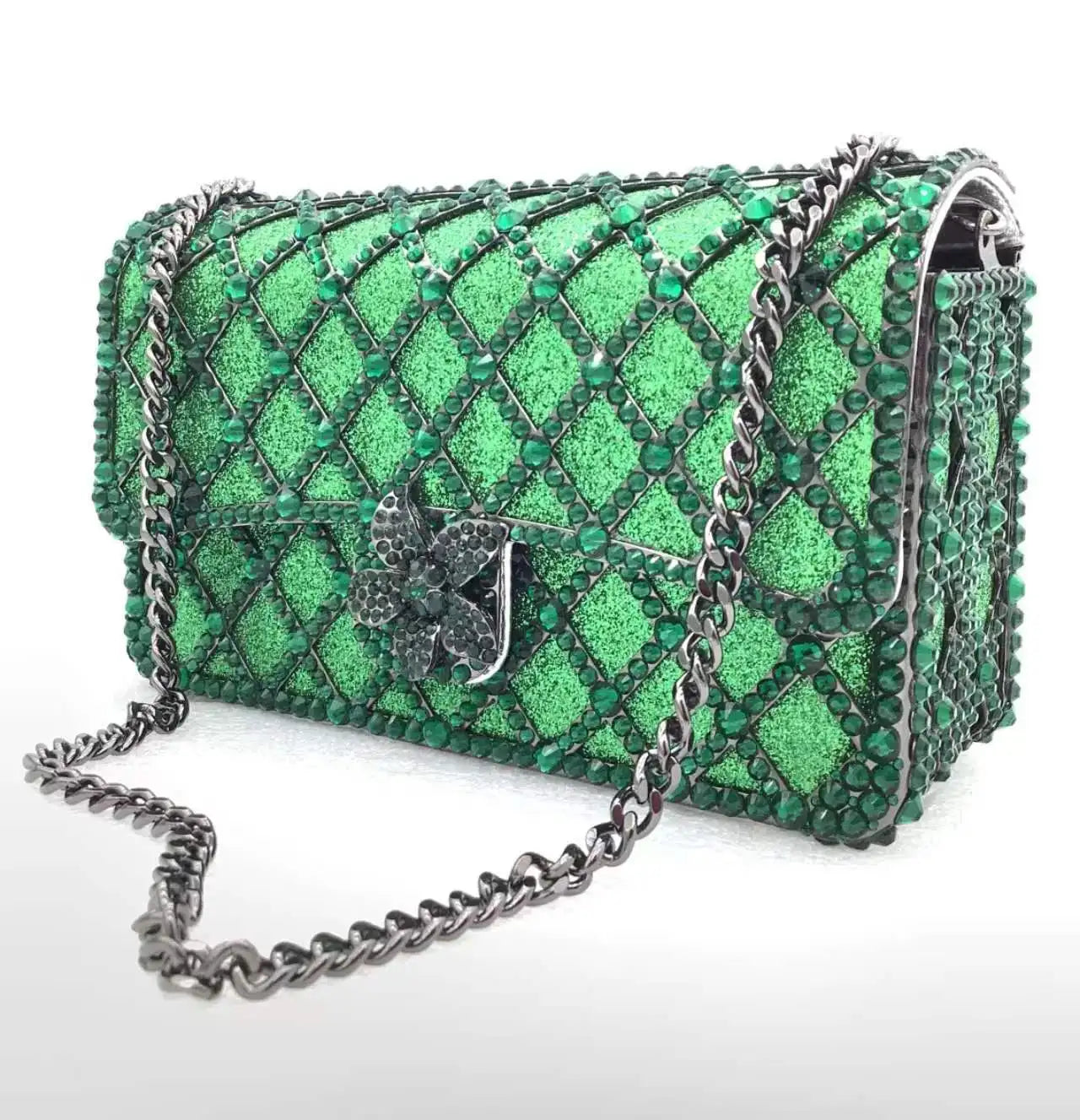 Purple/Green Evening Crystal Handbag Bridal Party Handbags Clutches Purses Women Clutches Purse Designer Evening Bags