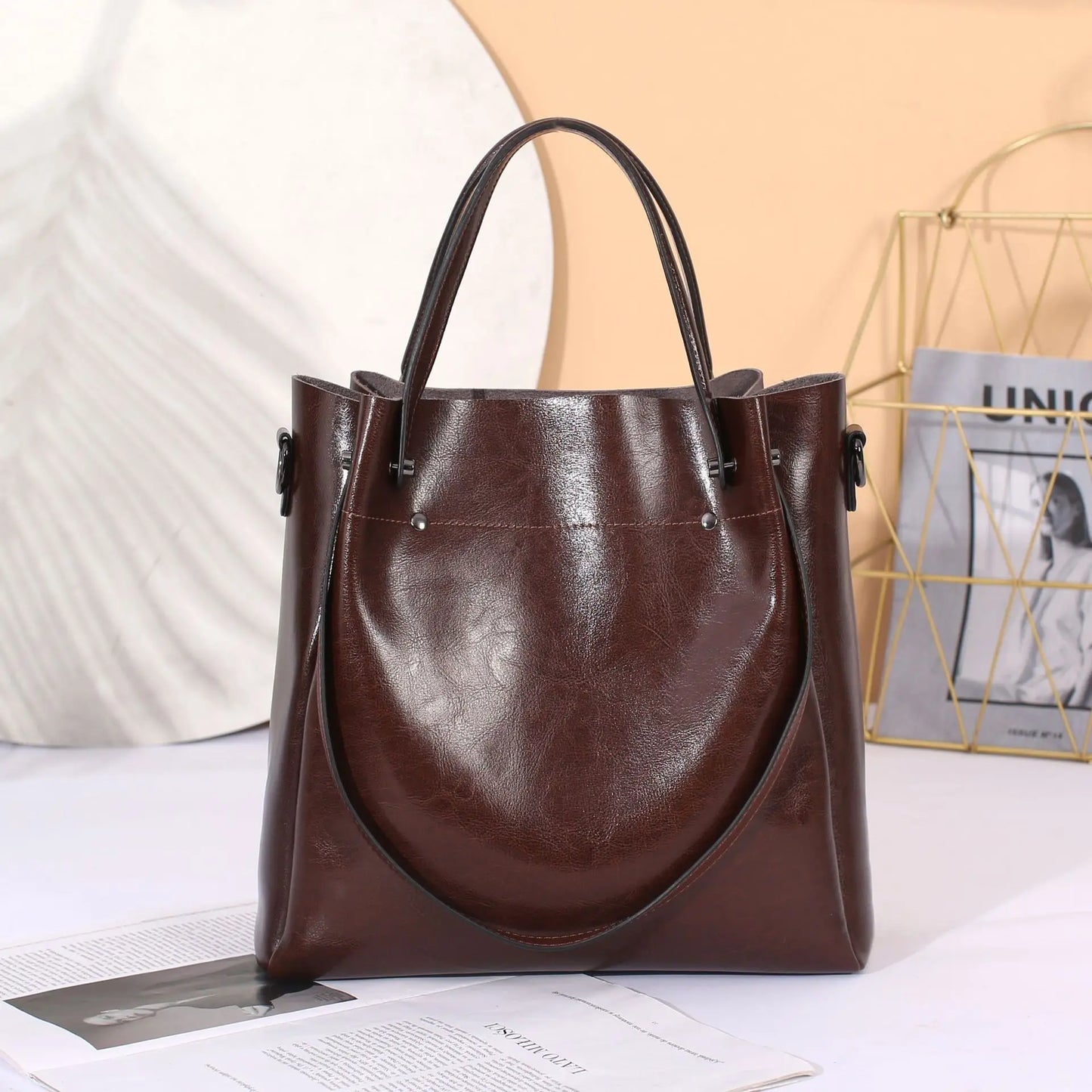 2025 New Women's Tote Bag Large Genuine Leather Women Shoulder Bag Cowhide Crossbody Bags Fashion Girls Handbags