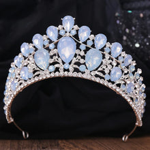 Cargar imagen en el visor de la galería, Baroque Pink Opal Crystal Wedding Crown Princess Bride Headwear Rhinestone Pageant Diadem Bridal Tiaras Hair Jewelry Accessories