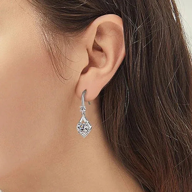 Dop Earrings for Women Brilliant Cubic Zirconia Pendant Neck Accessories Trendy Wedding Promise Charms Jewelry