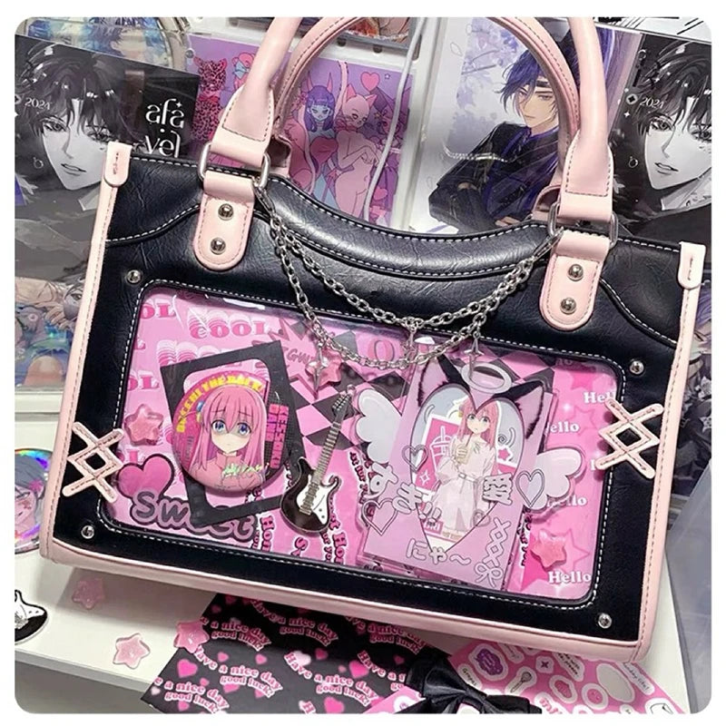 Lolita Women Ita Bags Fashion 2024 Patchwork E Girl Crossbody Shoulder Cool Bags Individuality Subculture DIY Bolso Mujer - EUFASHIONBAGS