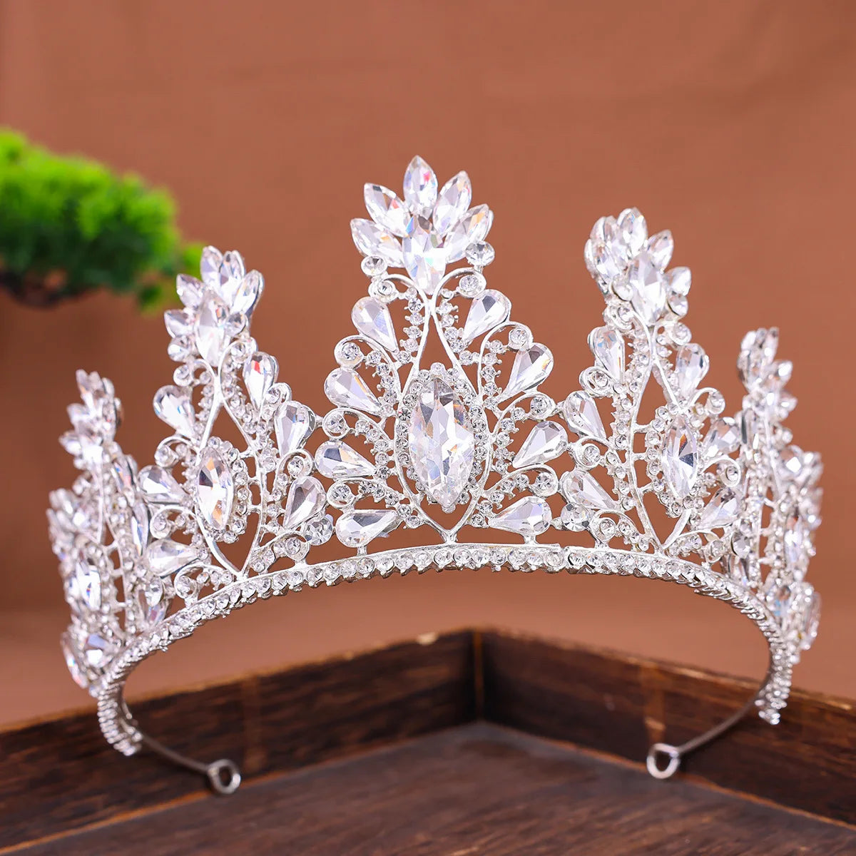 Silver Color Crowns and Tiaras Wedding Hair Accessories For Women Crown For Bridal Crystal Rhinestone Diadema Tiaras Bride Crown