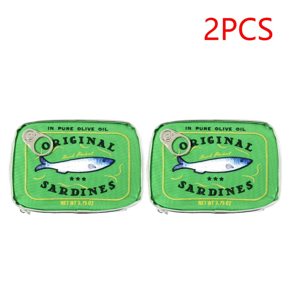 Canned Sardines Bath Women Travel Cosmetic Bag Cute Toiletry Bag Portable Zipper Soft Creative Makeup Bags Storage Case Weekend - EUFASHIONBAGS