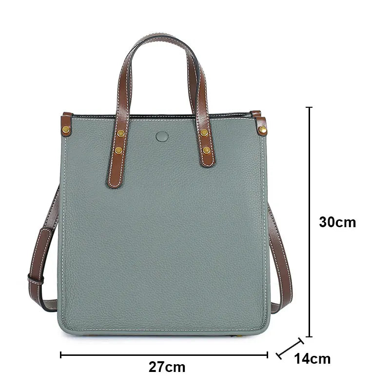 Genuine Leather Women's Bag New Large Women Shoulder Bags High Quality Cowhide Rectangle Female Handbags