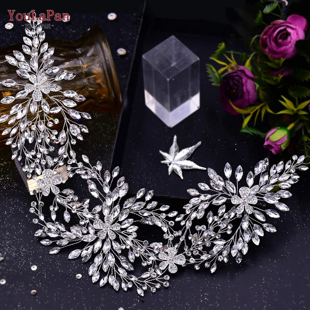 Wedding Tiara Crystal Bridal Headband Women Hair Crown Bridal Hair Accessories Bride Headpieces for Party Banquet - EUFASHIONBAGS