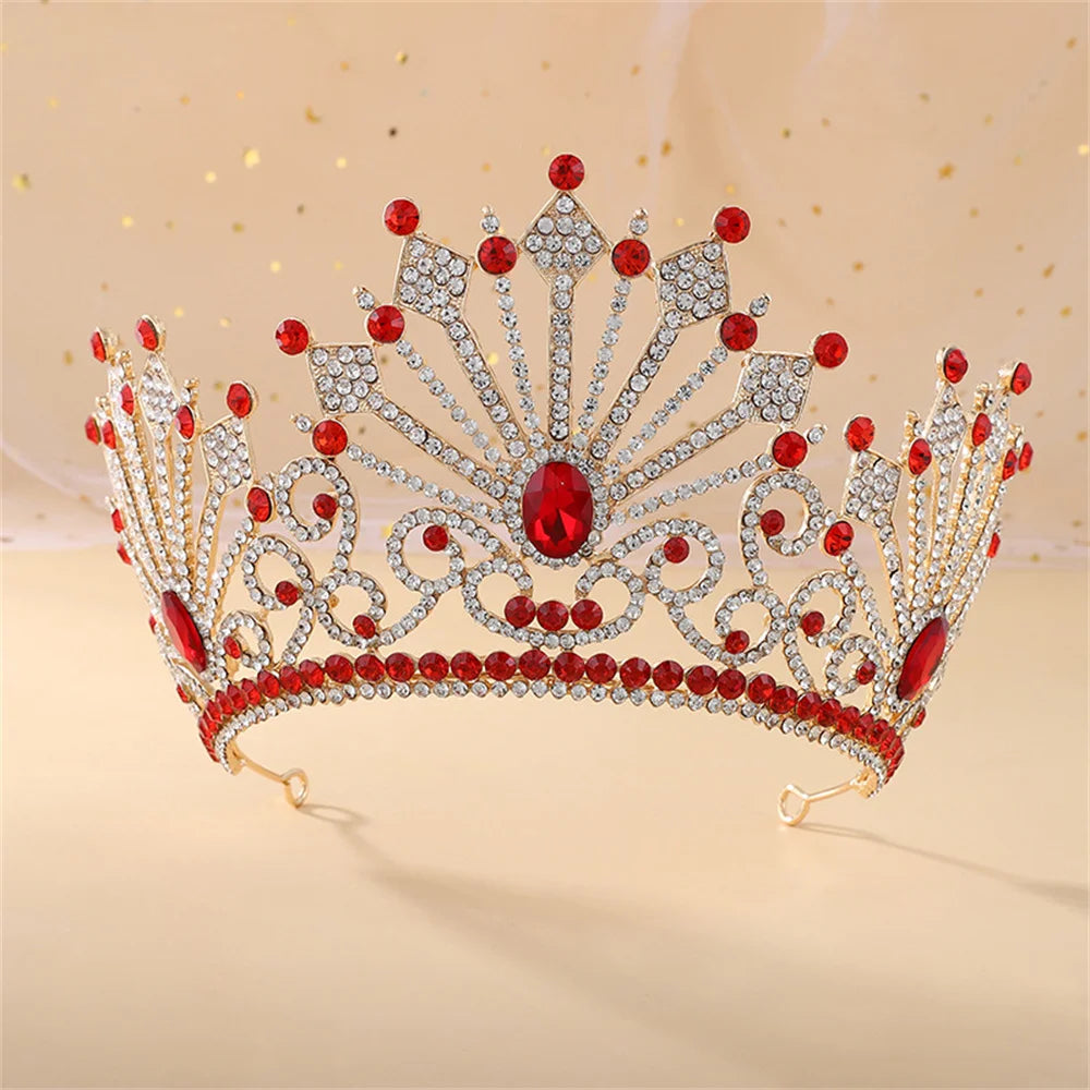 Royal Crystal Queen King Tiaras and Crowns For Women Hair Jewelry Pageant Prom Diadem Female Headpiece Bridal Head Accessories - EUFASHIONBAGS