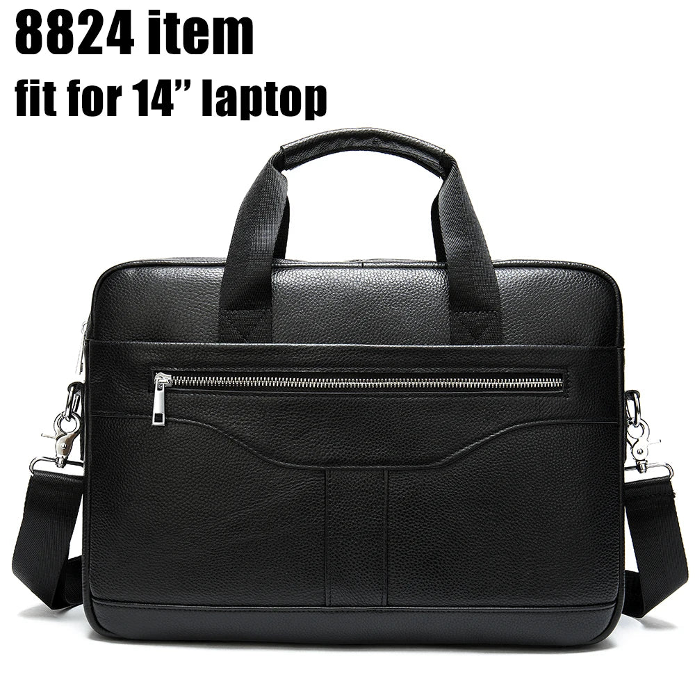 Men's Briefcases Men's Bags Genuine Leather Lawyer/Office Bag Laptop Bag Men's Leather Briefcases Bag for Documents - EUFASHIONBAGS