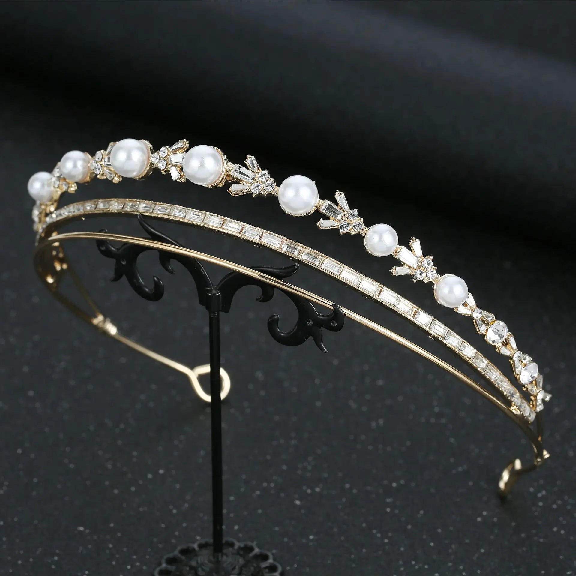 Handmade Headbands Wedding Hair Accessories for Women Engagement Jewelry Bridal Hairbands Pearl Crowns Simple Tiaras Party Gifts - EUFASHIONBAGS