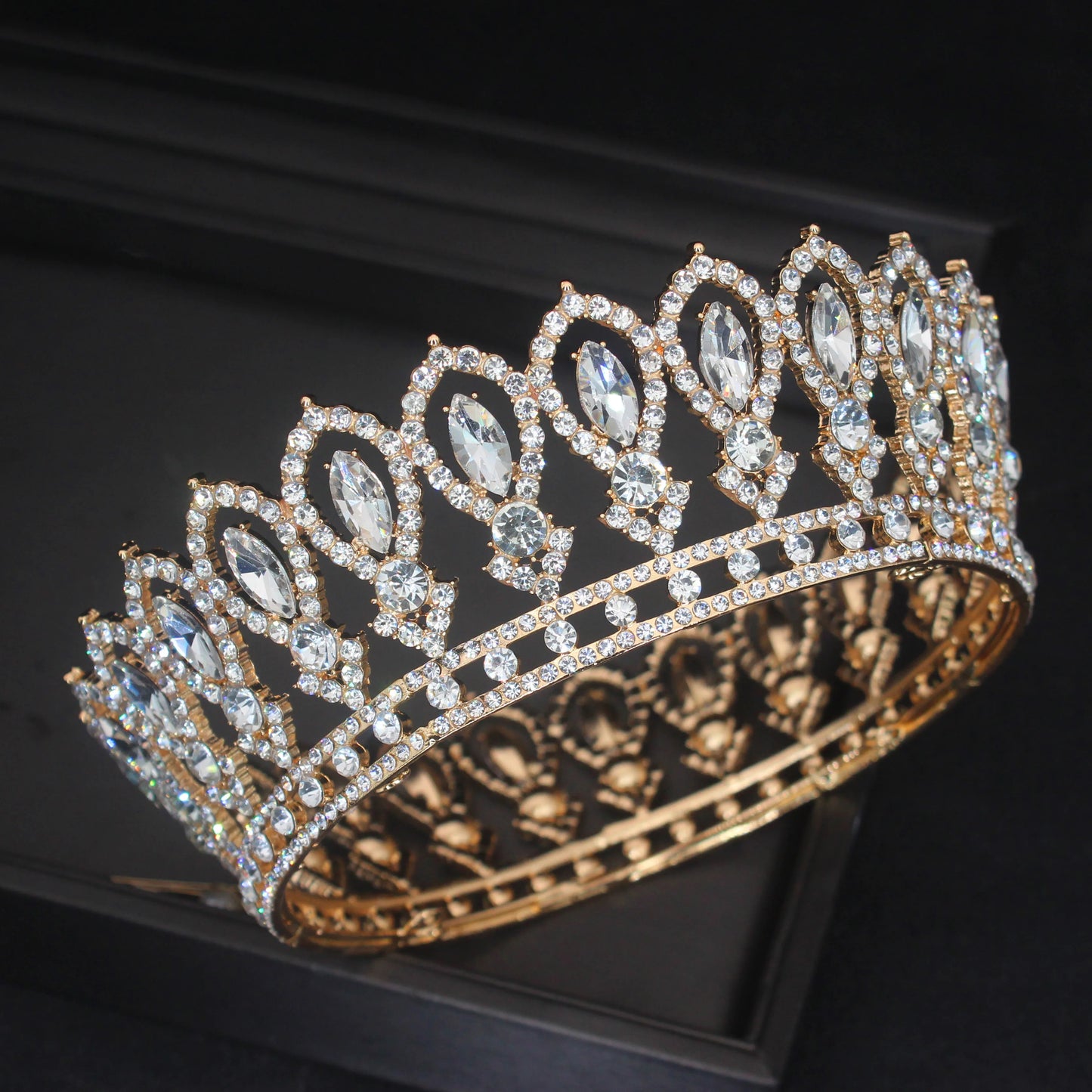 Luxury Crystal Tiaras and Crowns Queen Bride Diadem Wedding Bridal Headpiece For Women Hair Jewelry Accessories - EUFASHIONBAGS